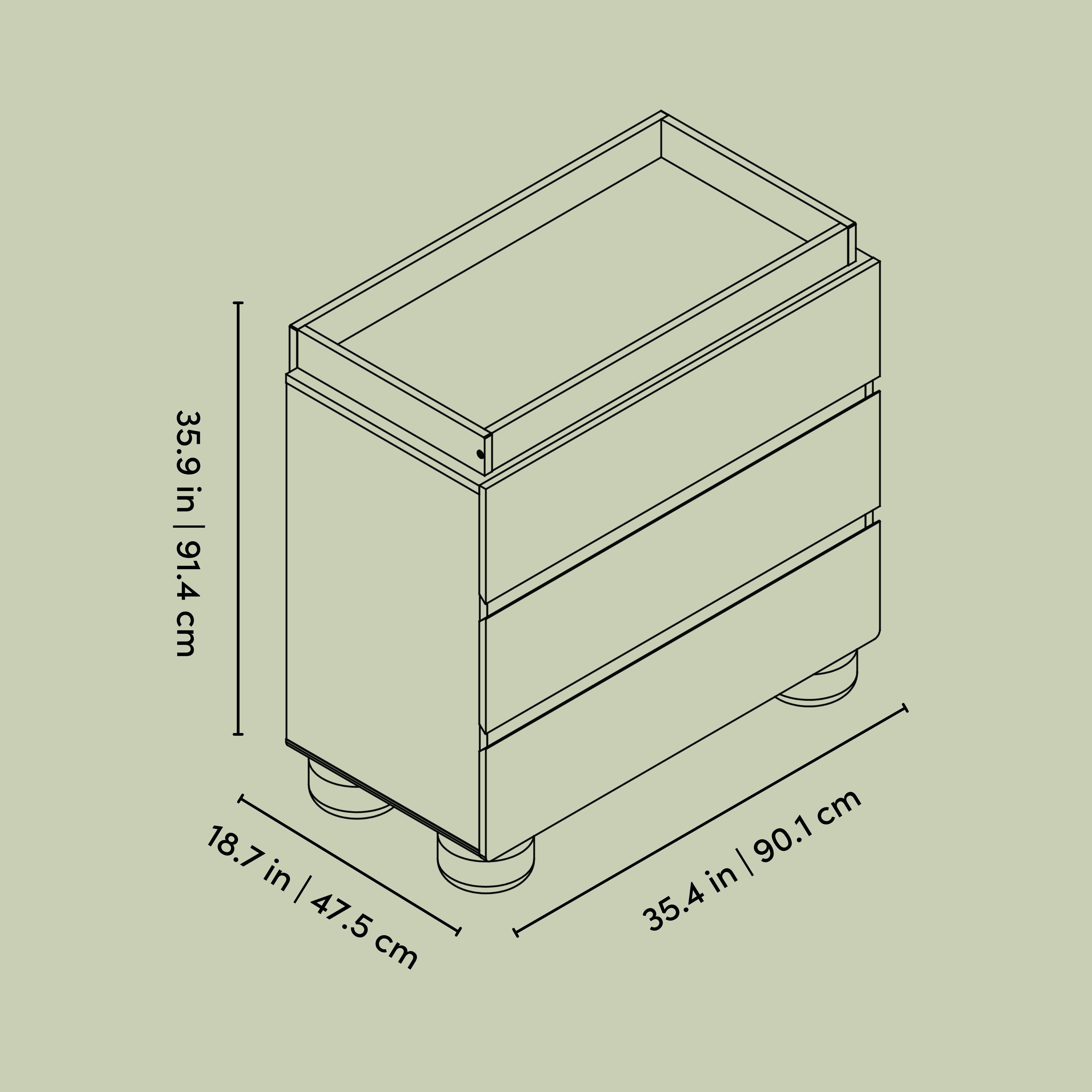 Storkcraft Sorrento 3 Drawer Chest with Changing Topper.