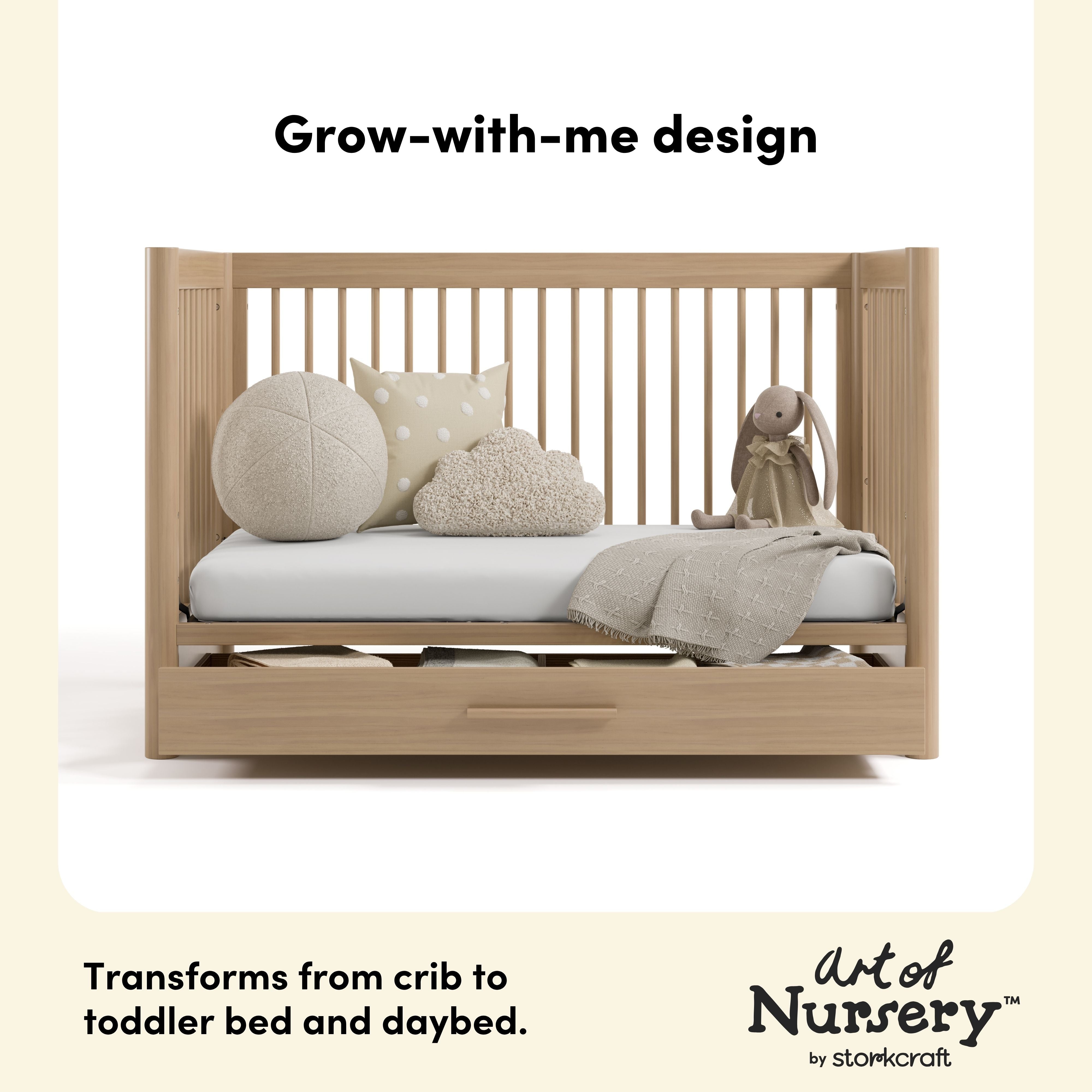 Storkcraft Malta 5-in-1 Convertible Crib with Drawer.