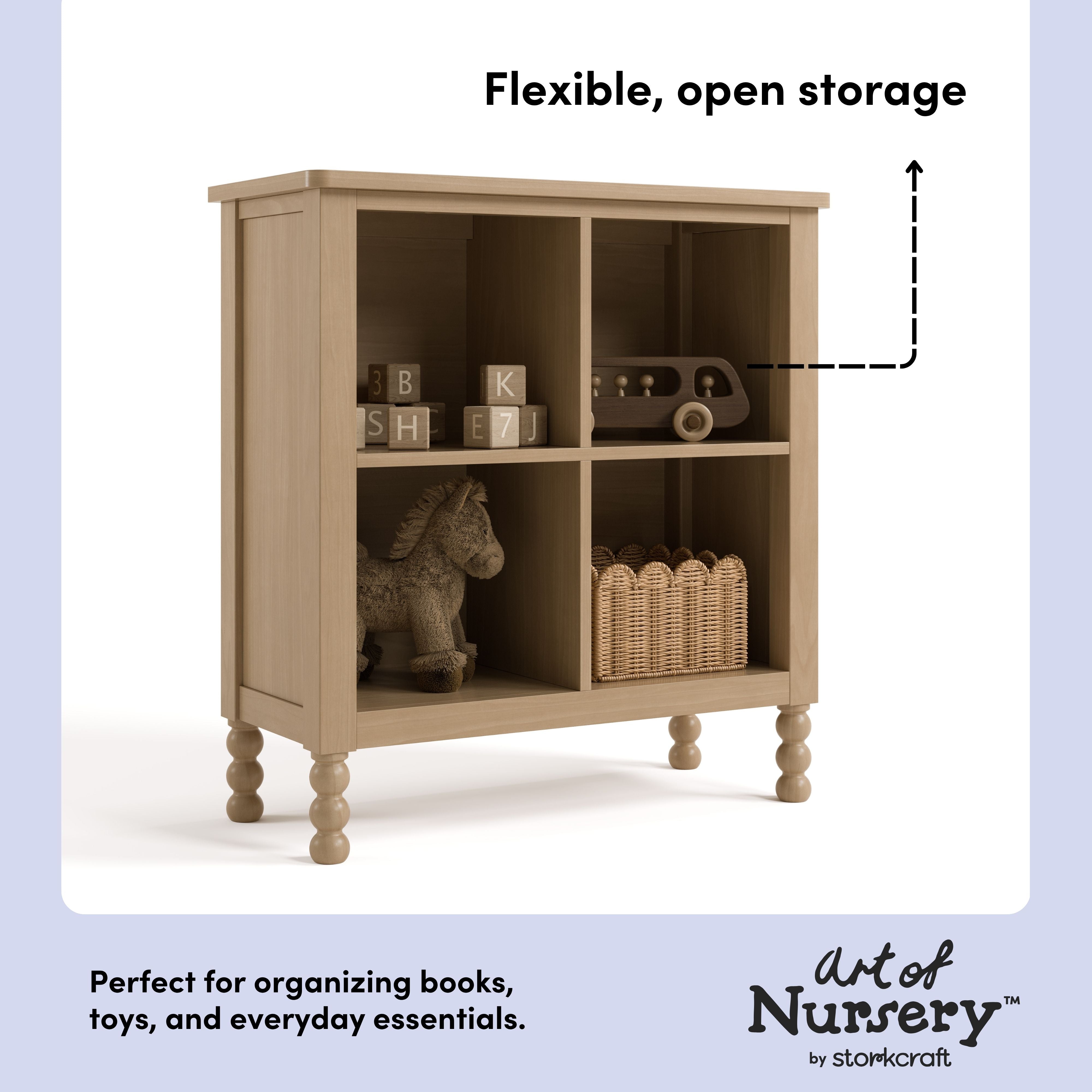 Storkcraft Rio 4 Cube Storage Organizer Bookcase.