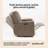 Storkcraft Texas Nursery Power Recliner Swivel Glider.