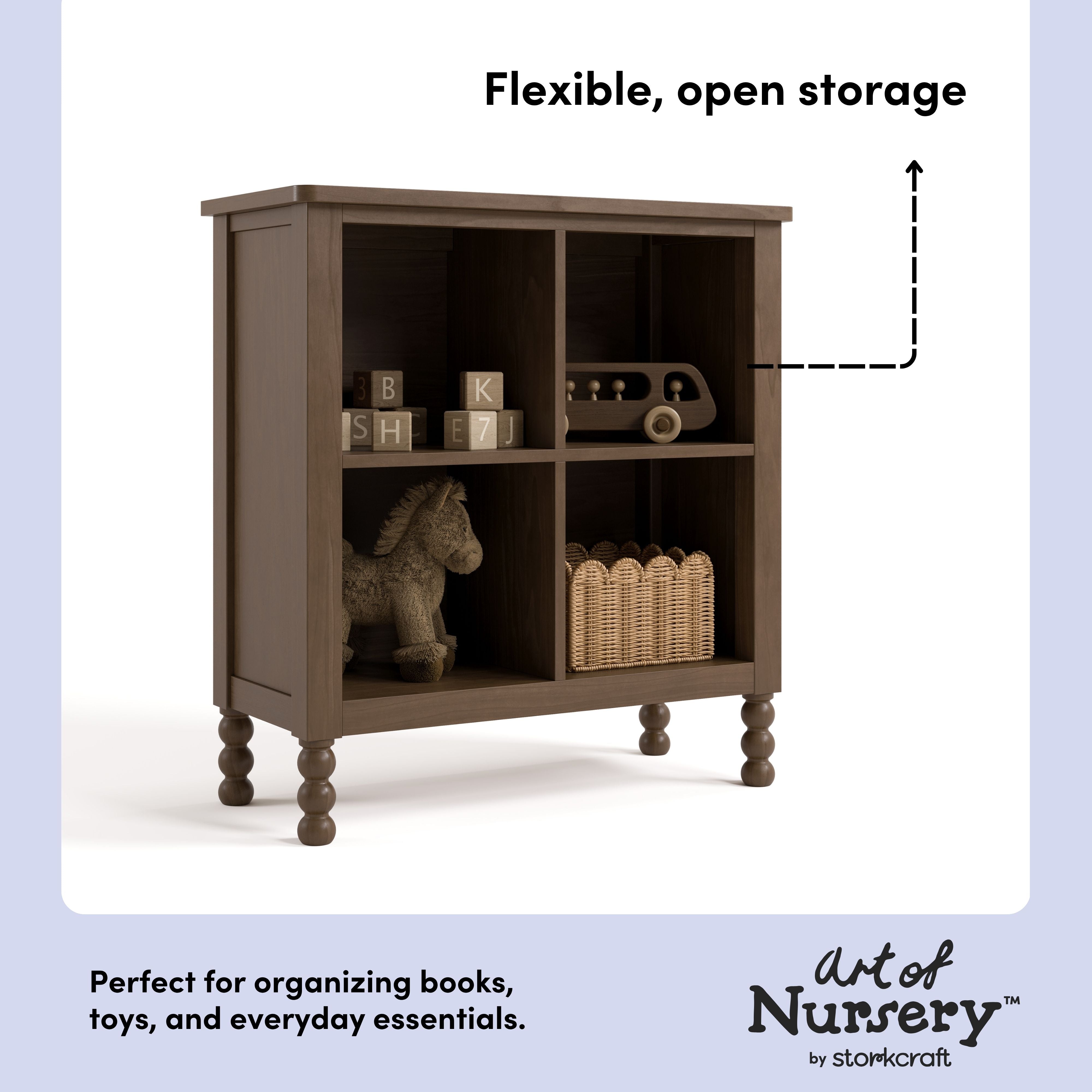 Storkcraft Rio 4 Cube Storage Organizer Bookcase.