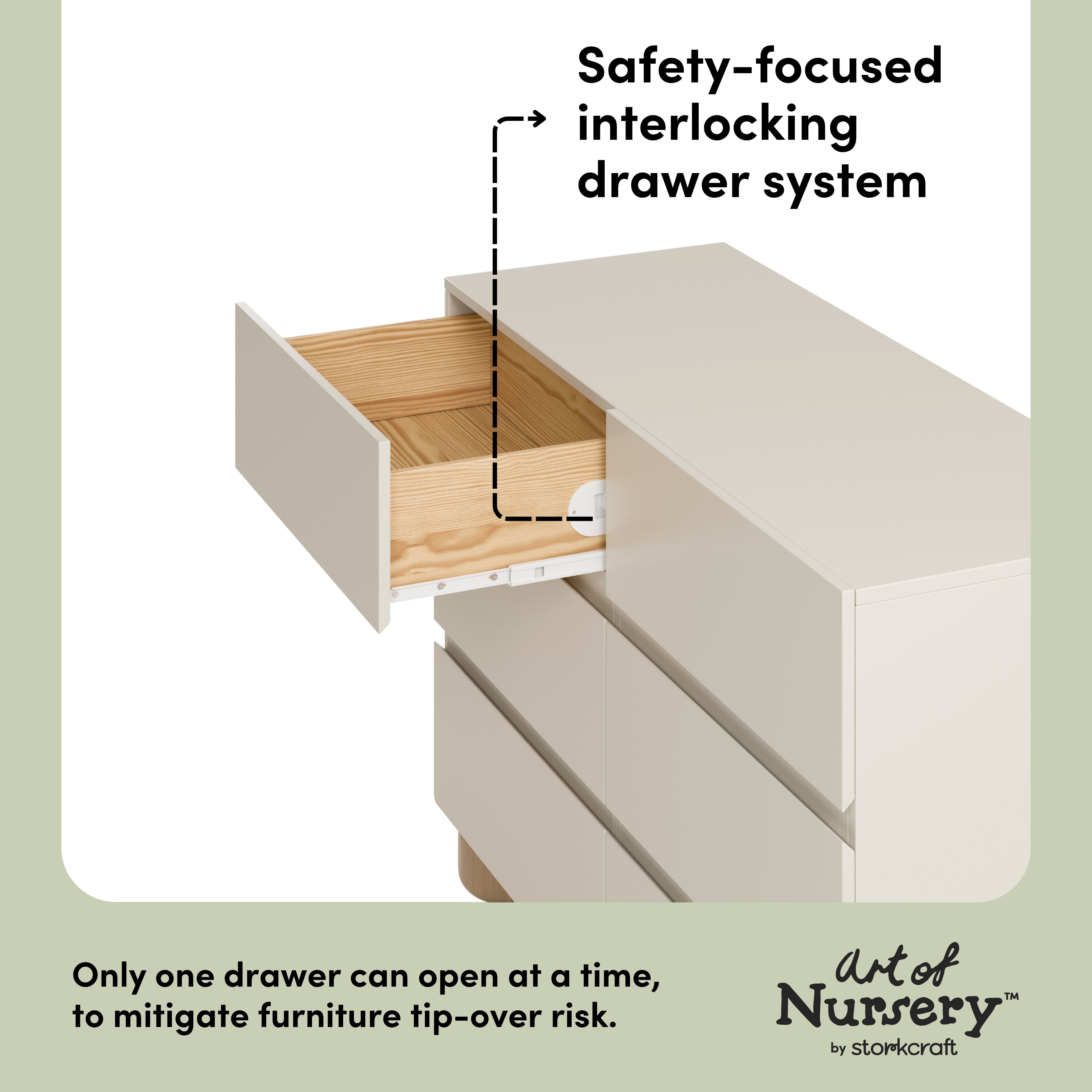 Storkcraft Sorrento 6 Drawer Dresser.