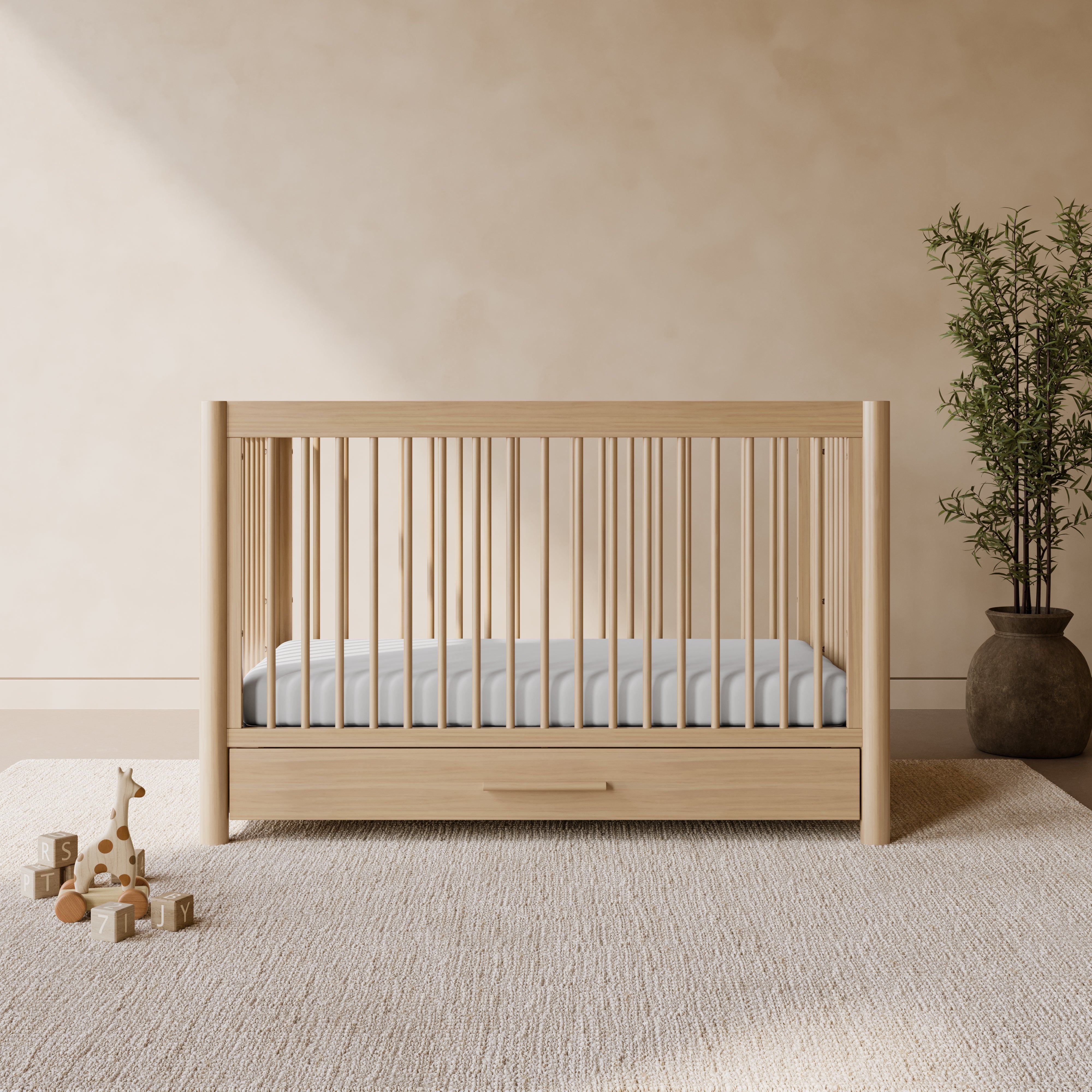 Storkcraft Malta 5-in-1 Convertible Crib with Drawer.