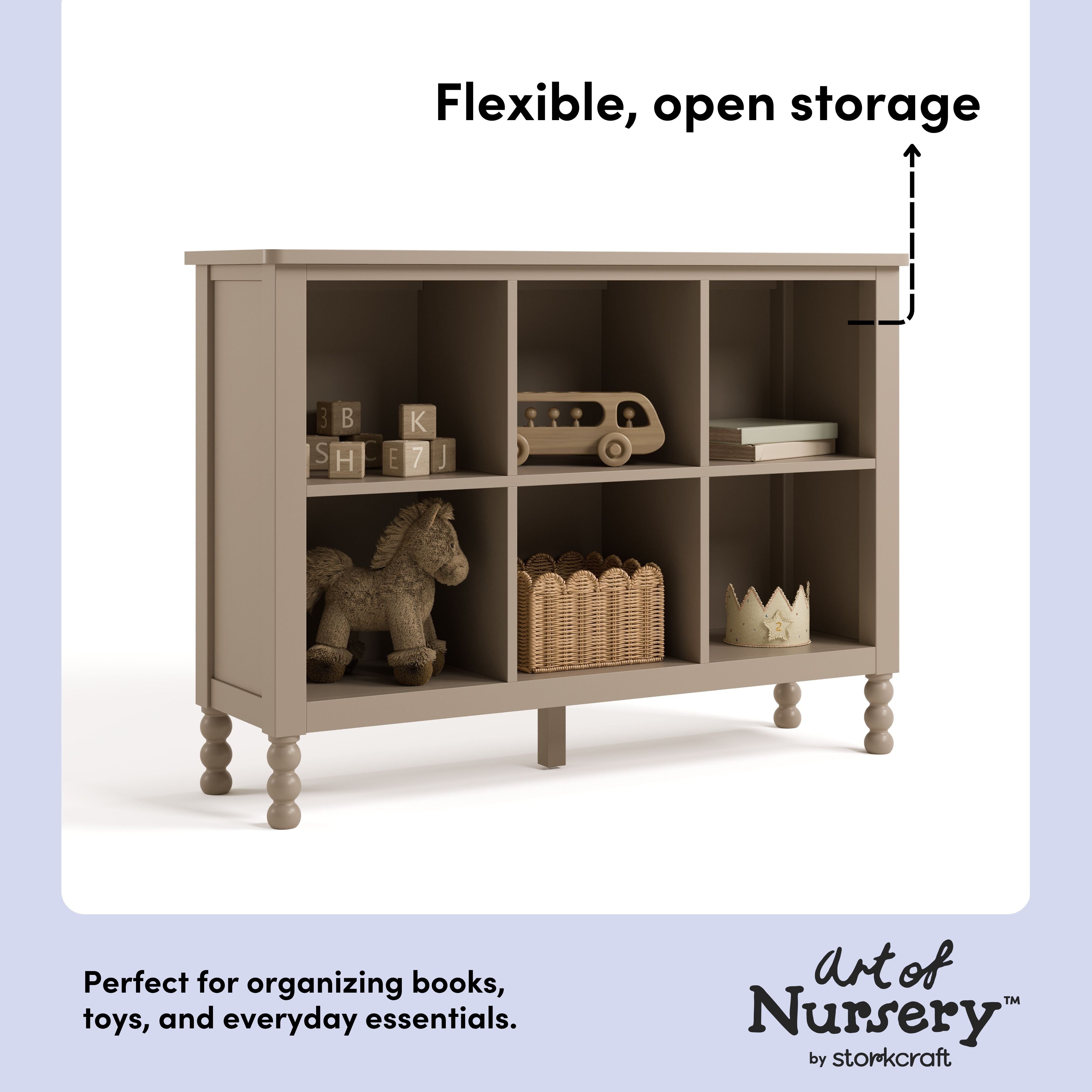 Storkcraft Rio 6 Cube Storage Organizer Bookcase.