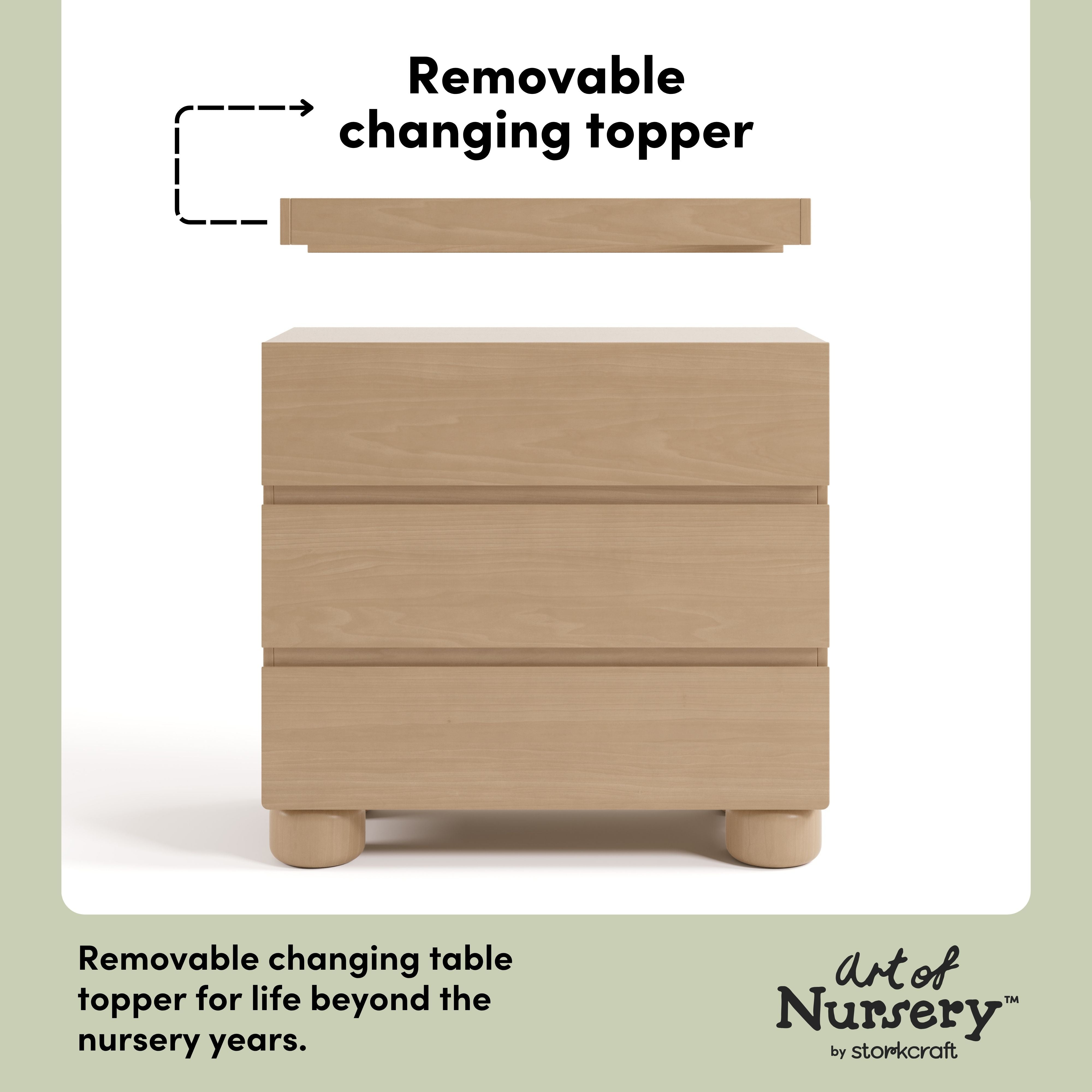 Storkcraft Sorrento 3 Drawer Chest with Changing Topper.