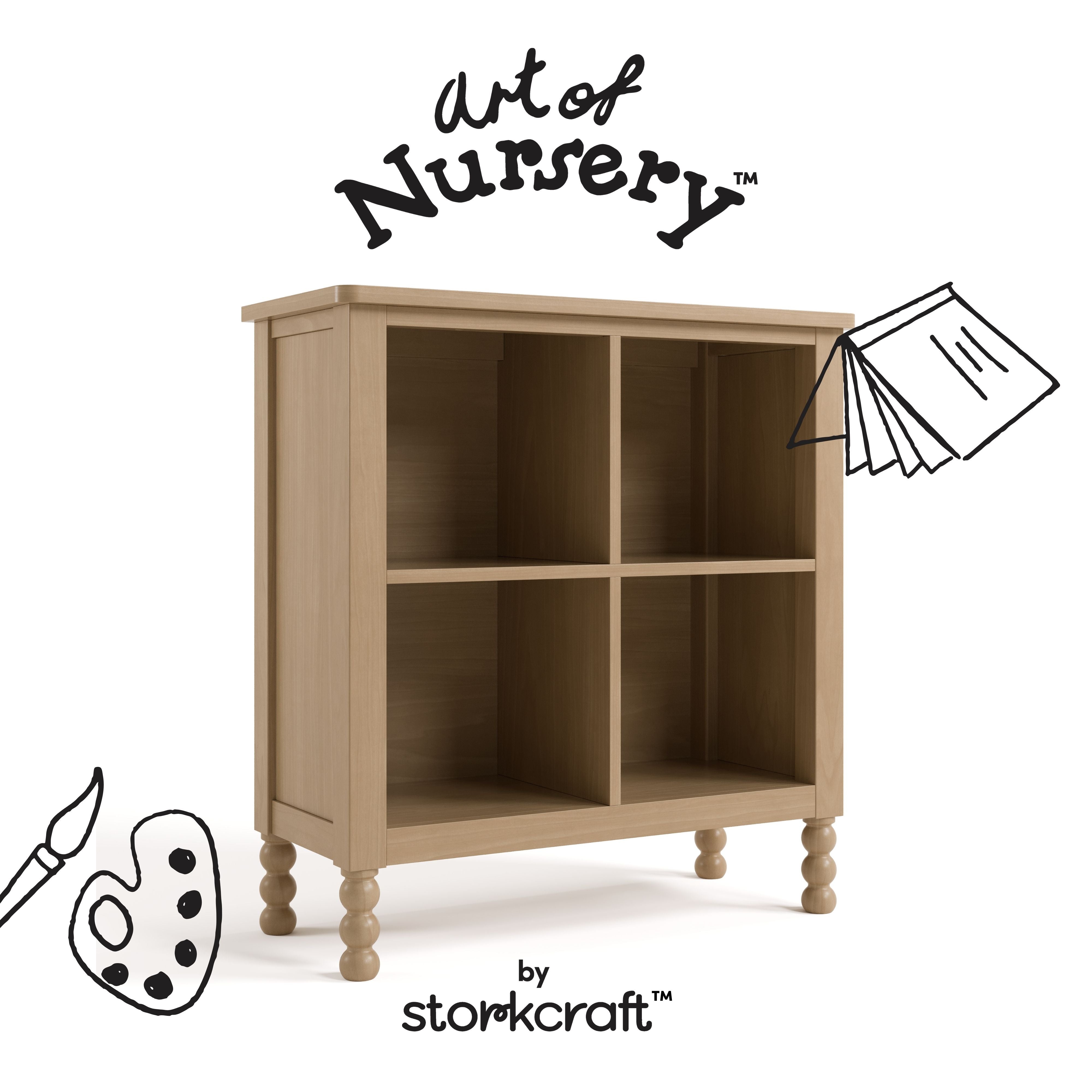 Storkcraft Rio 4 Cube Storage Organizer Bookcase.