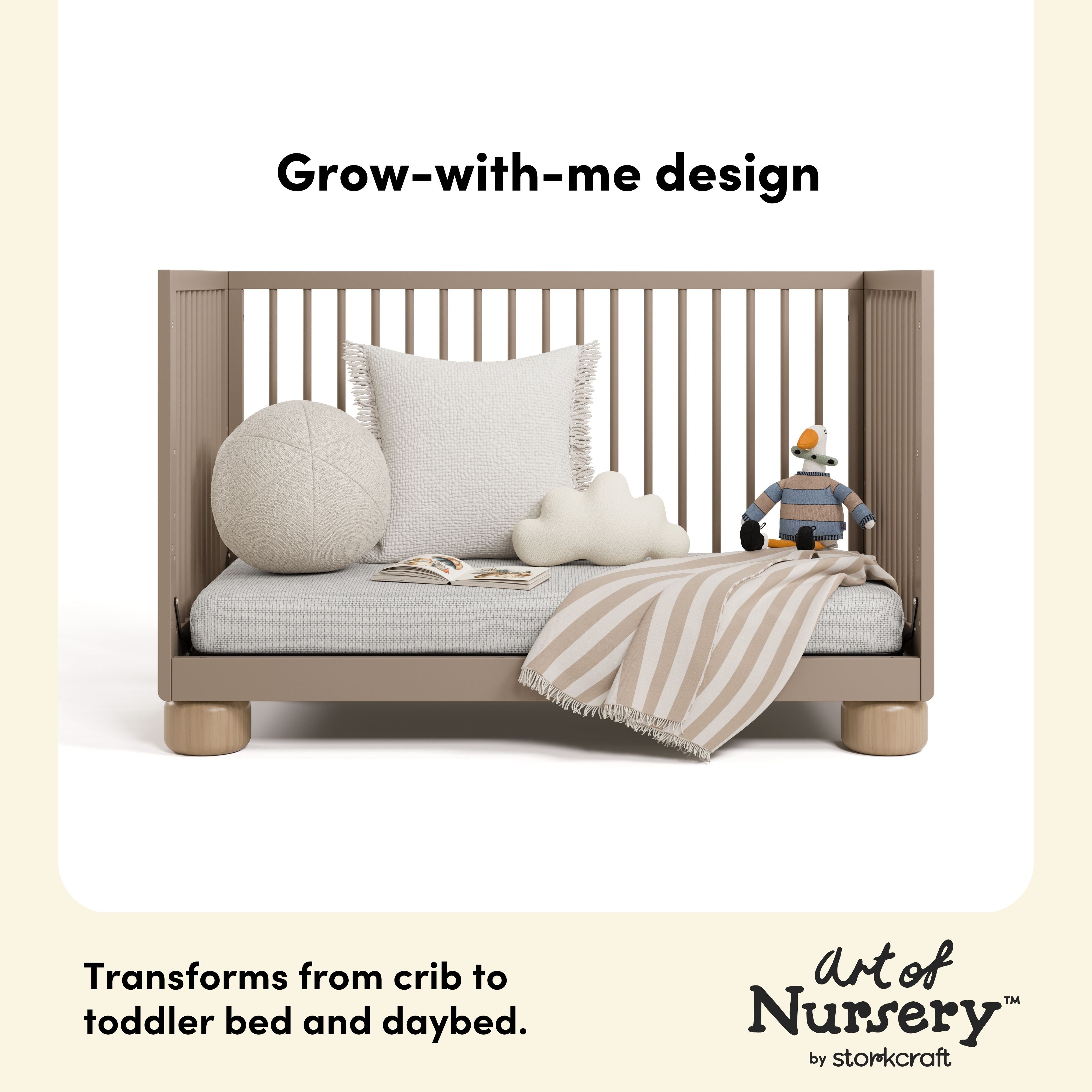 Storkcraft Sorrento 3-in-1 Convertible Crib with Bonus Toddler Guardrail.