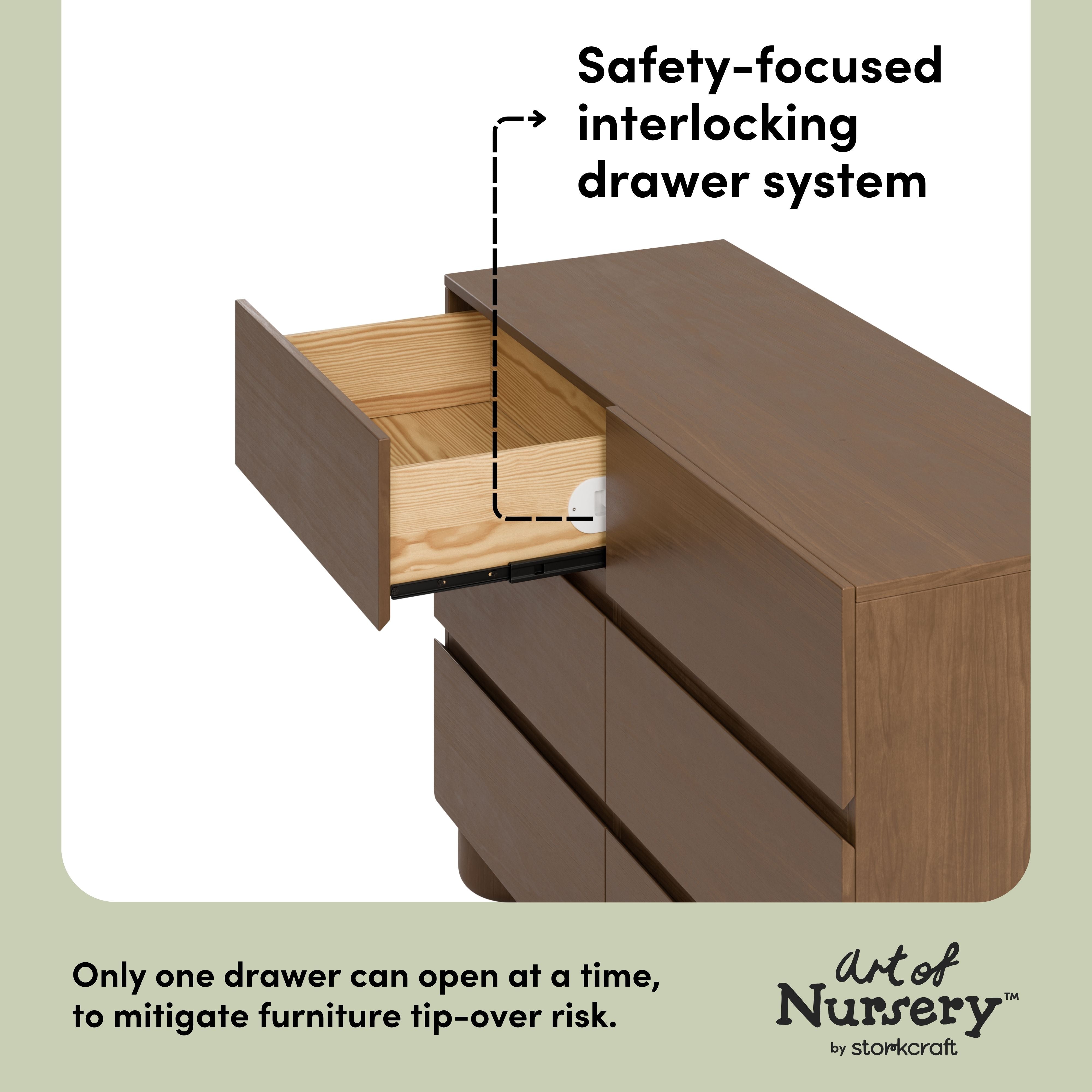 Storkcraft Sorrento 6 Drawer Dresser.