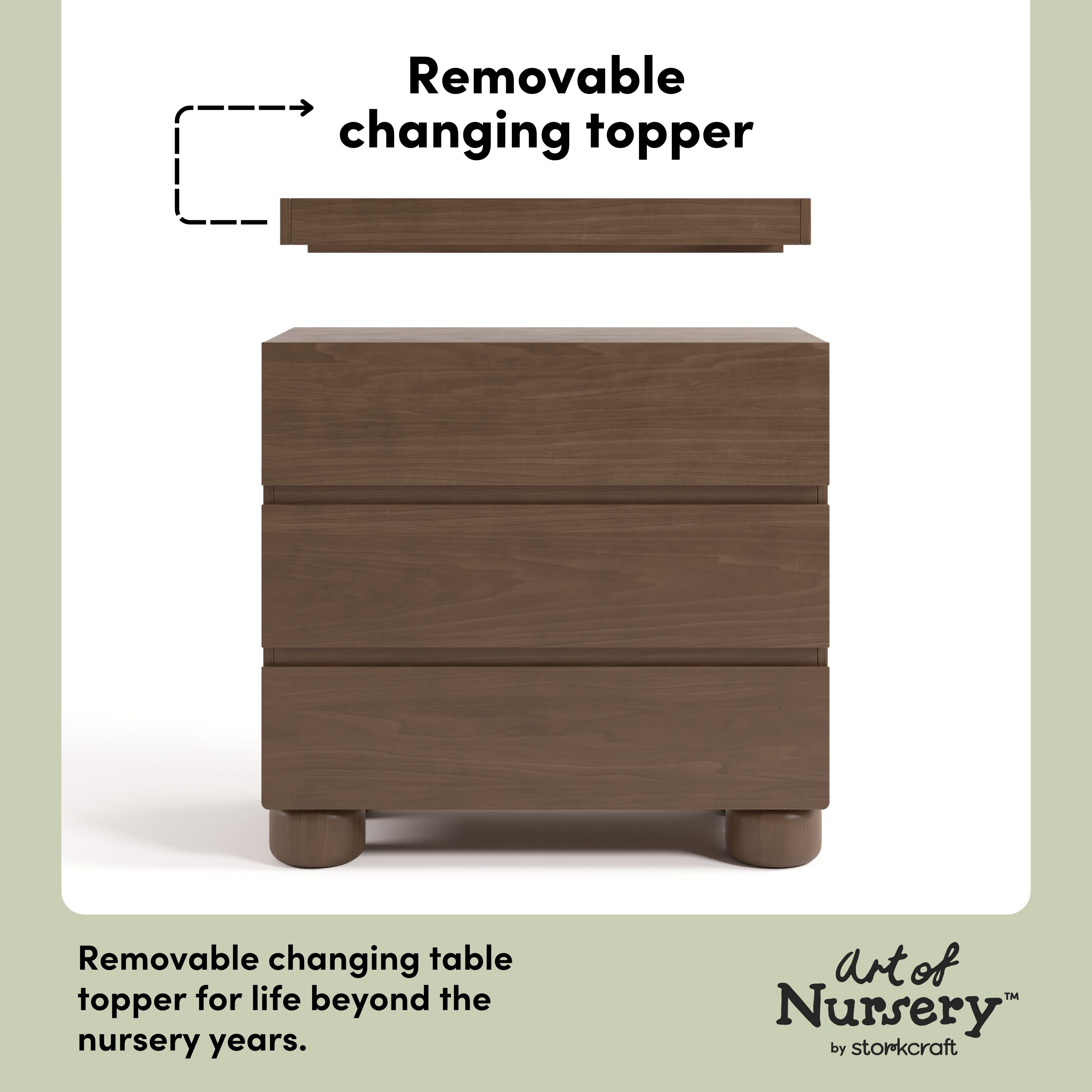 Storkcraft Sorrento 3 Drawer Chest with Changing Topper.