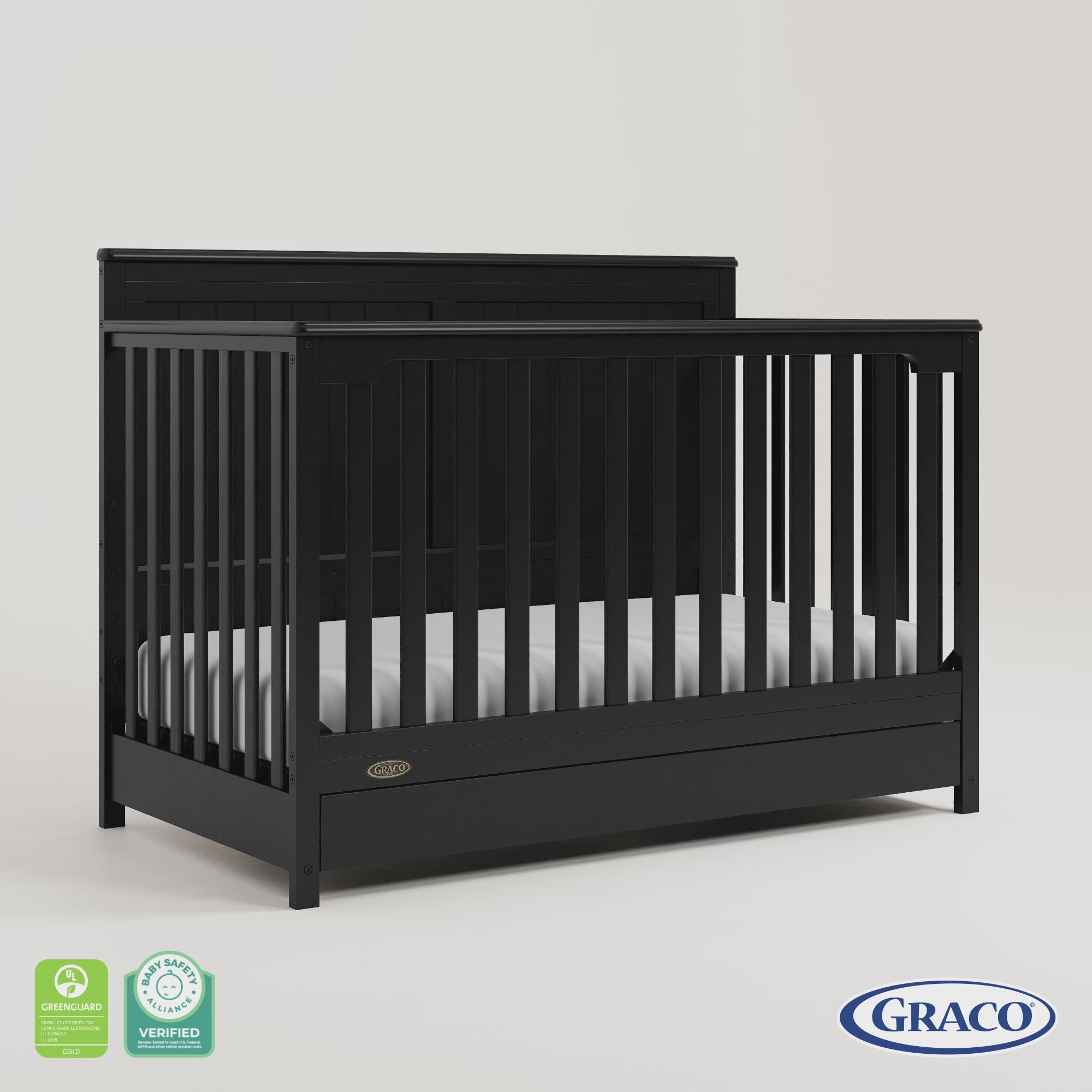 Hadley black crib with drawer 360 video