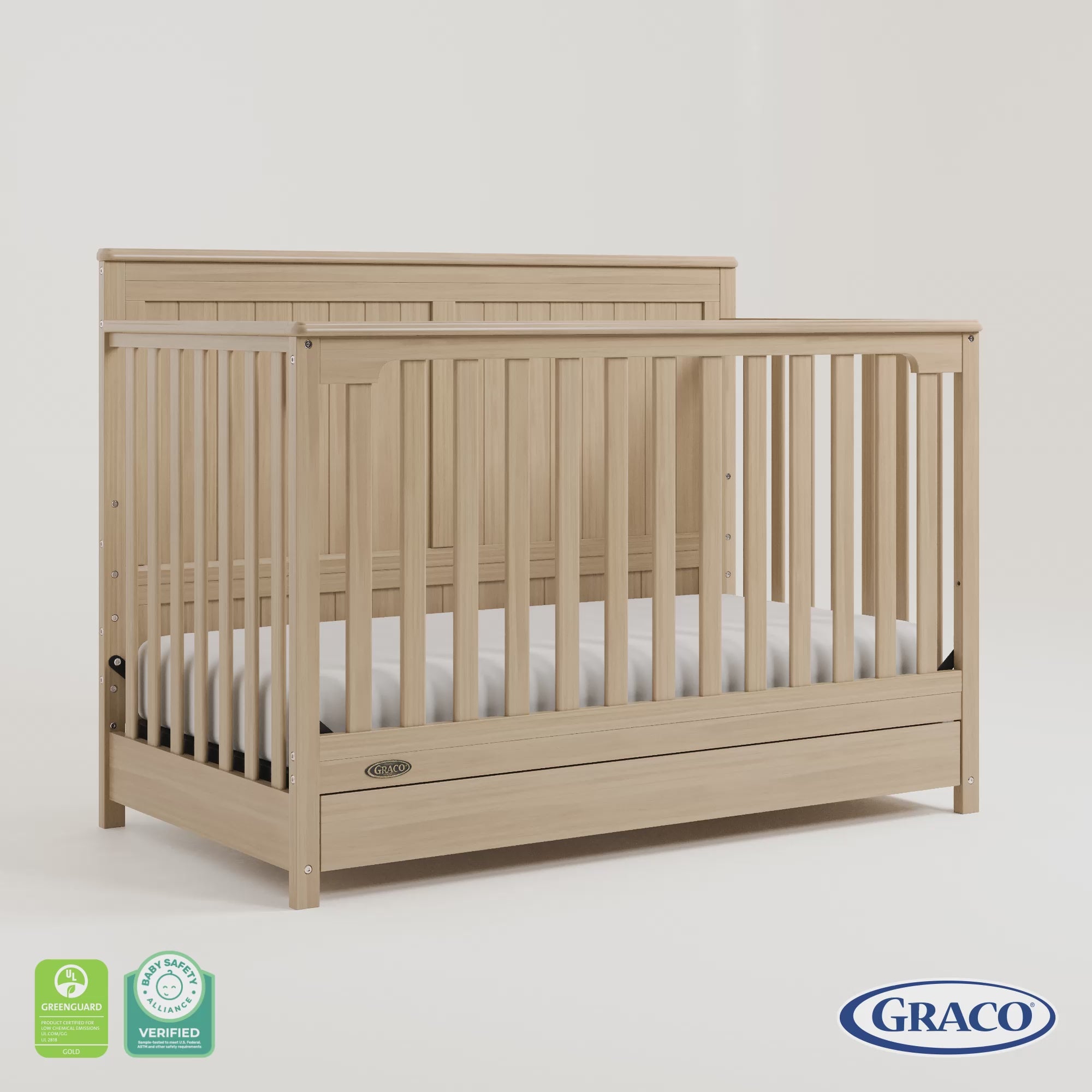Hadley driftwood crib with drawer 360 video