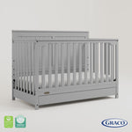 Hadley pebble gray crib with drawer 360 video