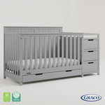 Hadley pebble gray crib and changer 360 video