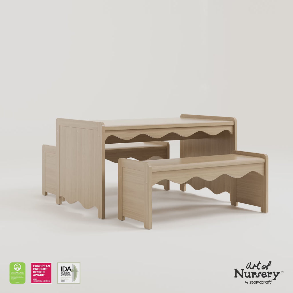 Casablanca driftwood table and bench set 360 video