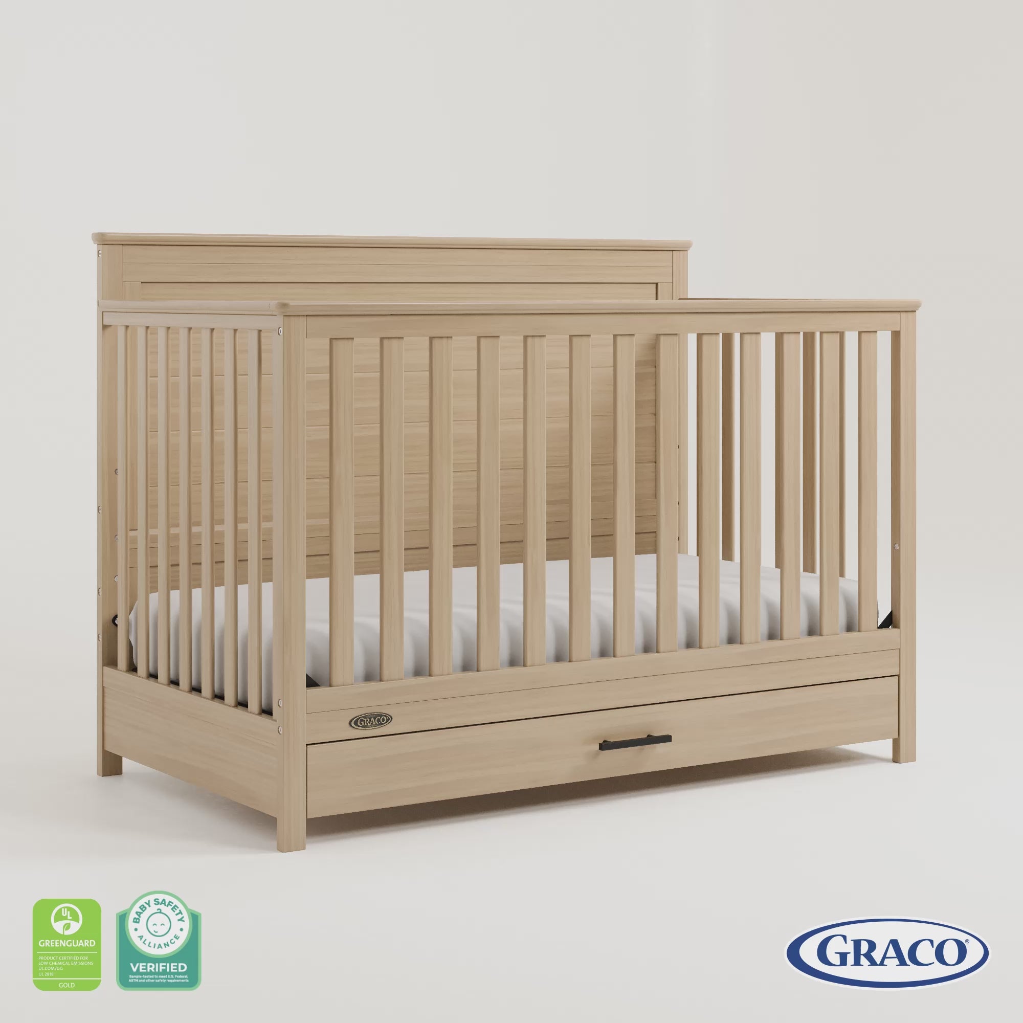 Tristan driftwood crib with drawer 360 video