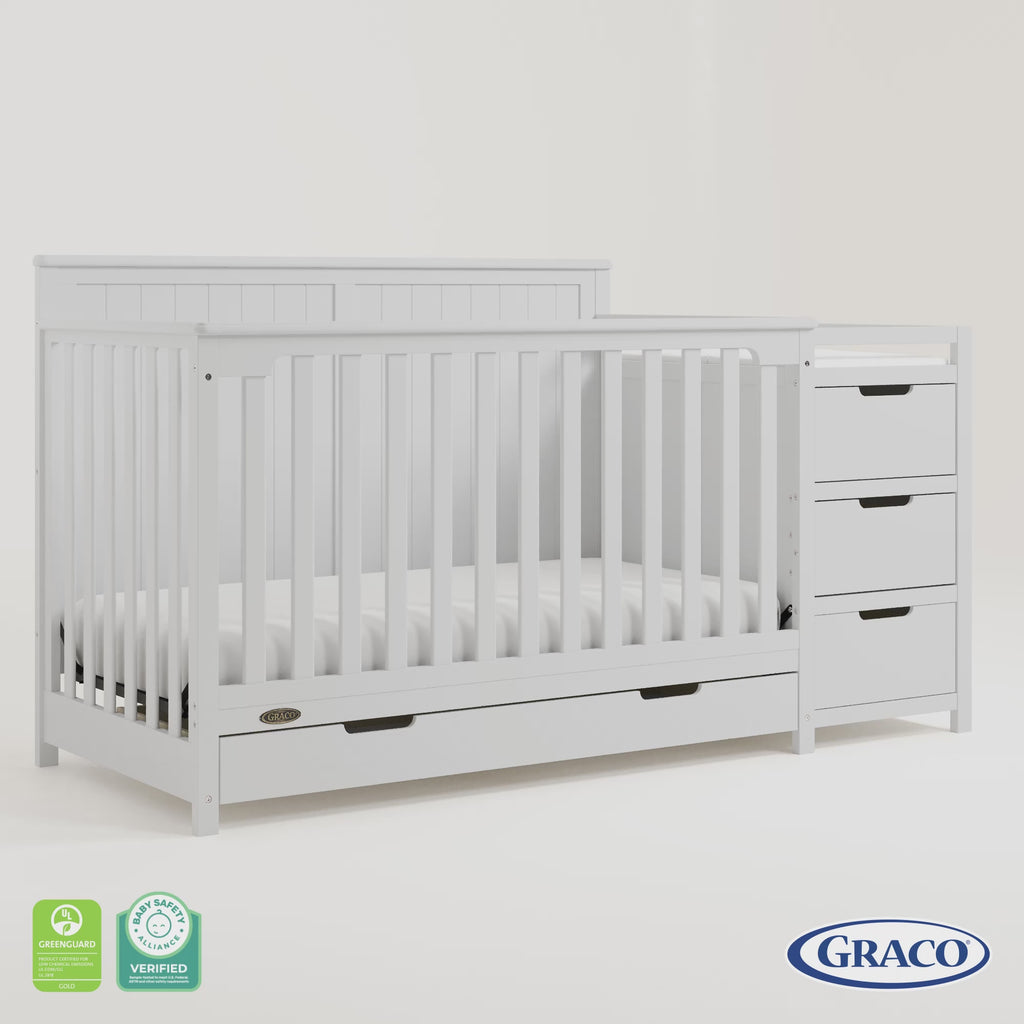 Hadley white crib and changer 360 video