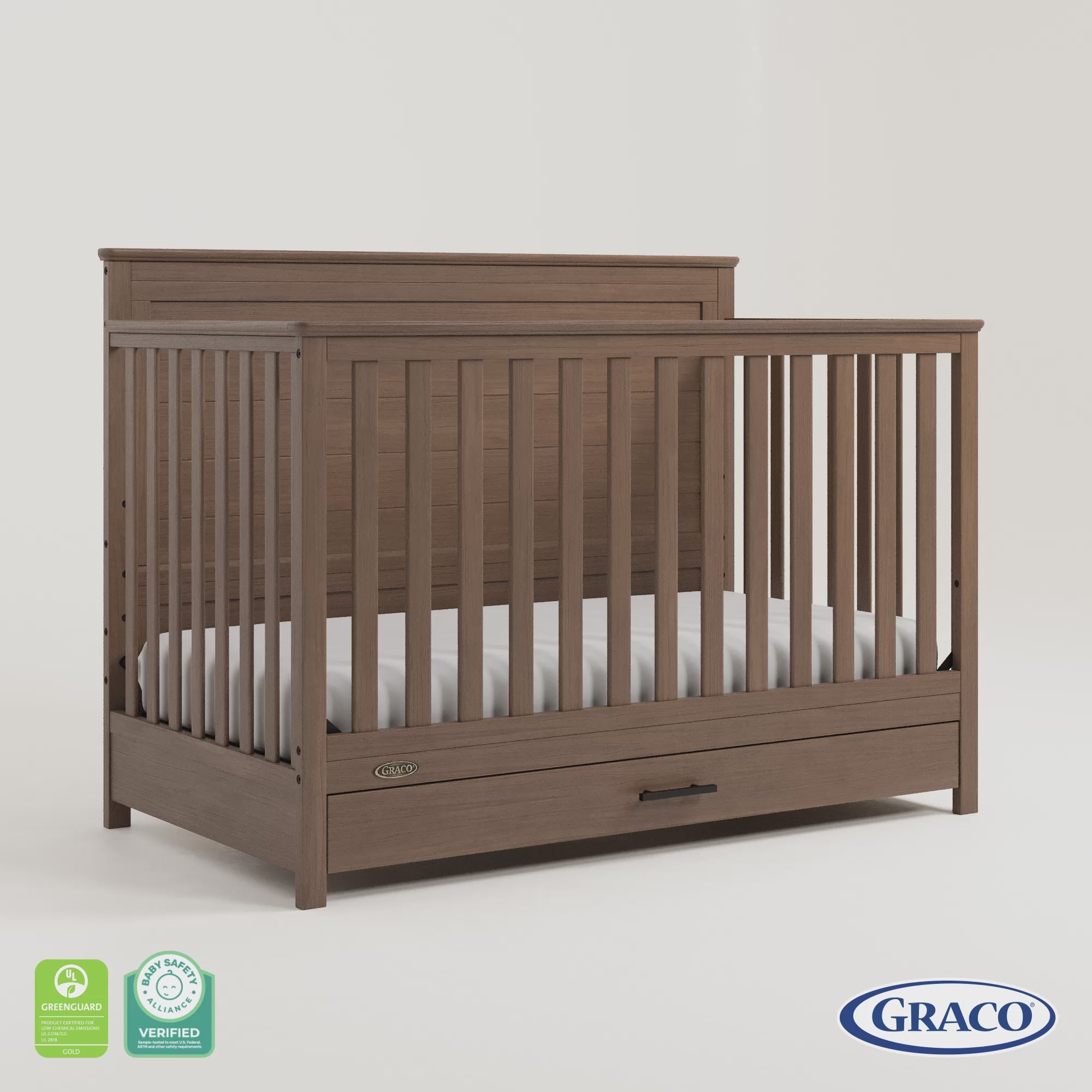 Tristan hazelnut crib with drawer 360 video