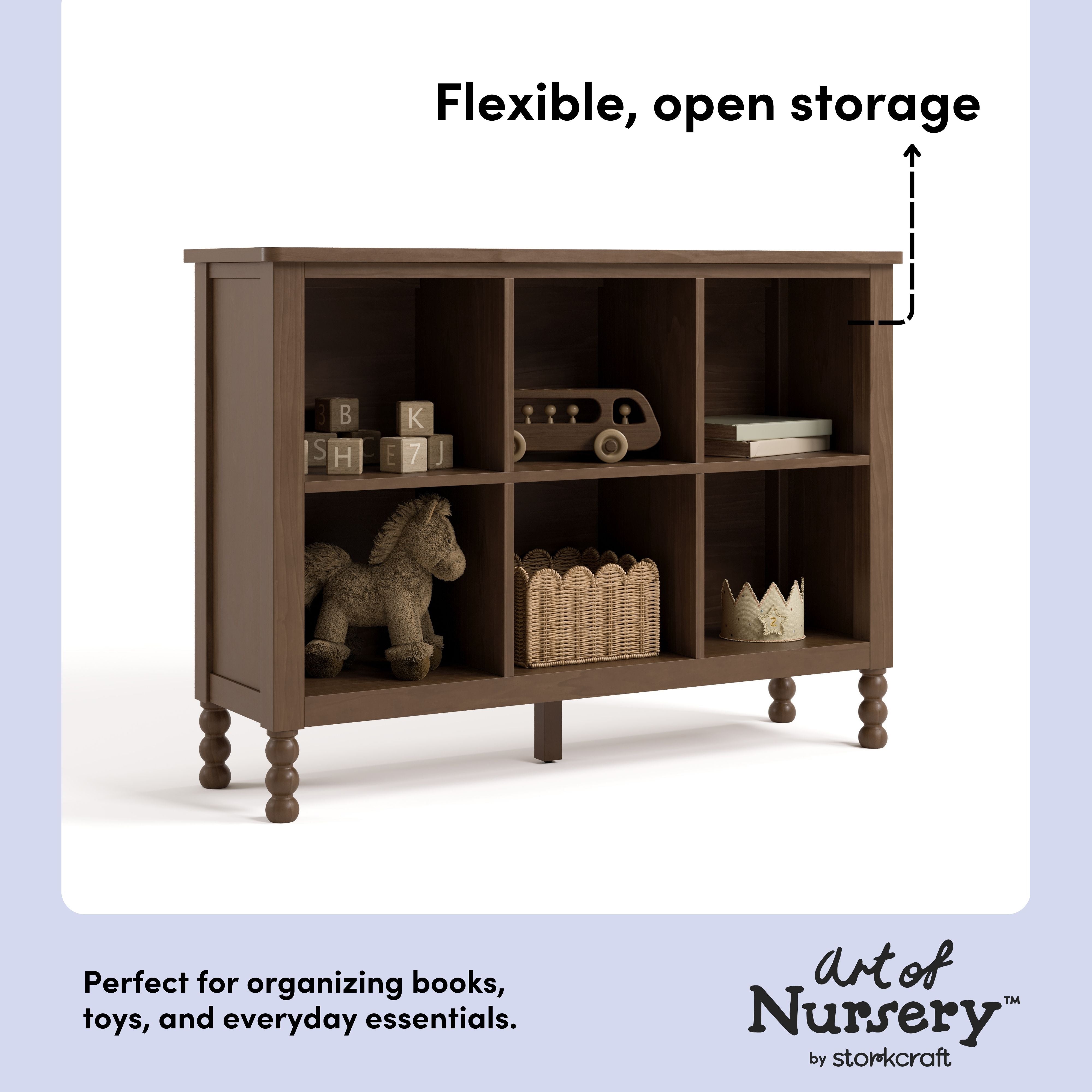 Storkcraft Rio 6 Cube Storage Organizer Bookcase.