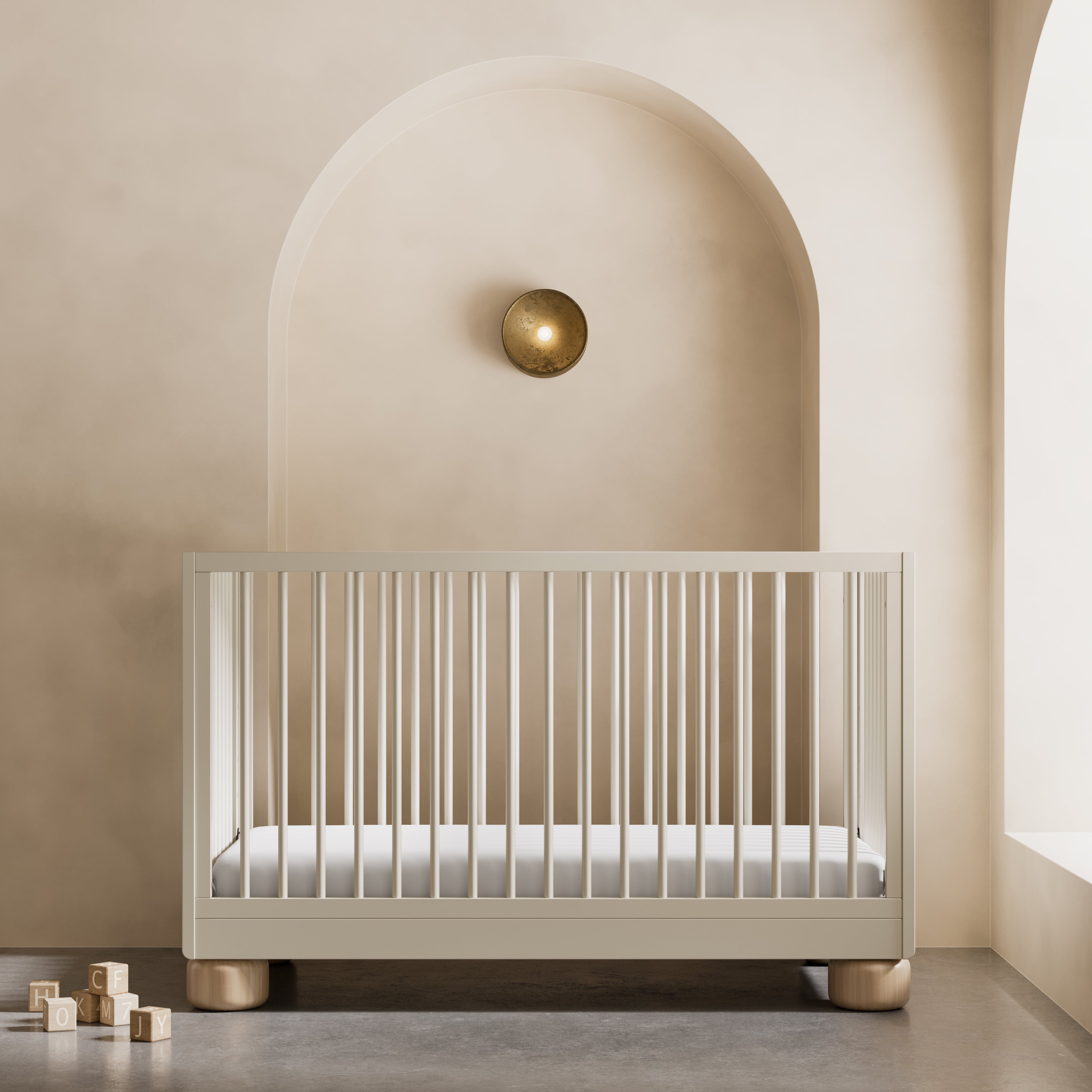 Storkcraft Sorrento 3-in-1 Convertible Crib with Bonus Toddler Guardrail.