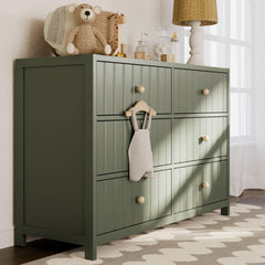 Graco® Teddi® 6 Drawer Dresser with Customizable Knobs.