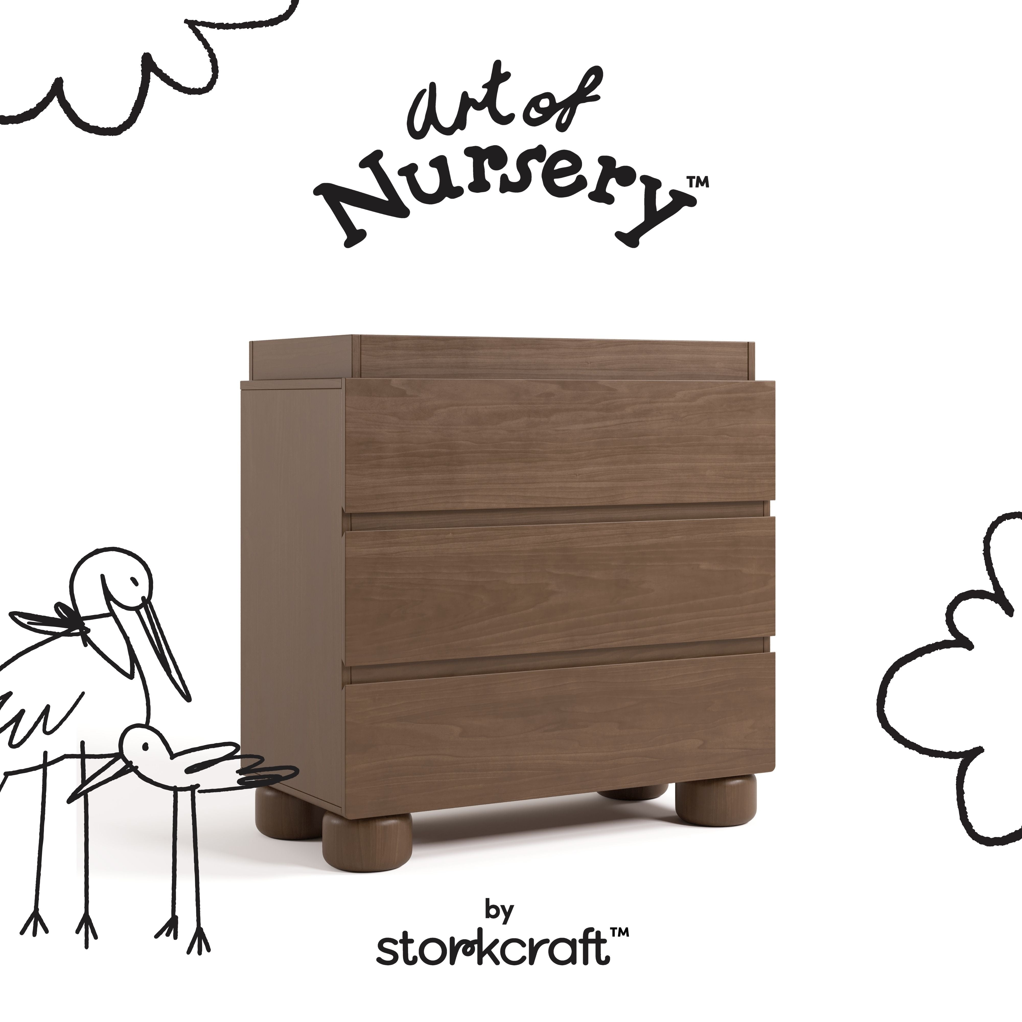 Storkcraft Sorrento 3 Drawer Chest with Changing Topper.