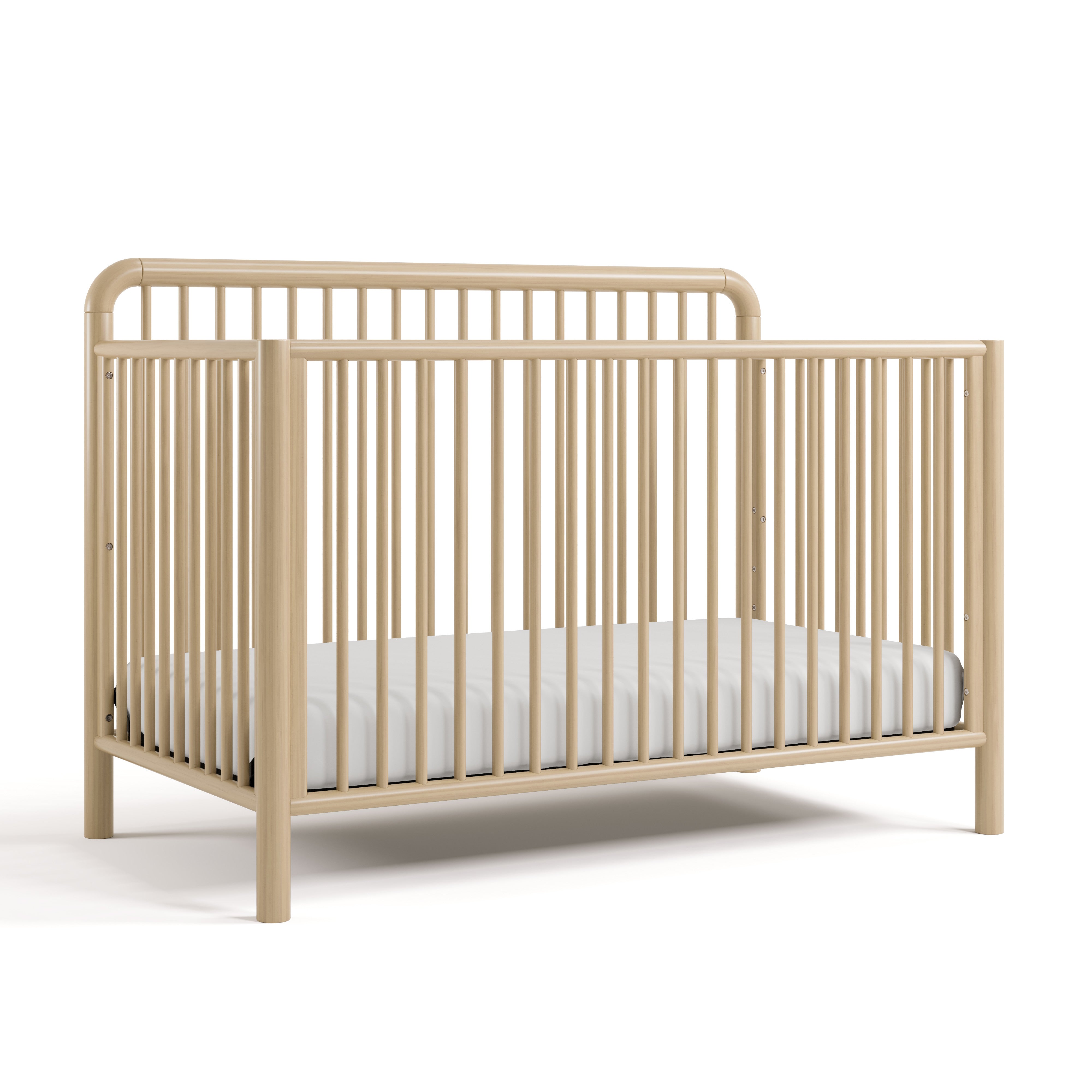Storkcraft Porto 5-in-1 Convertible Crib with Guardrail, Driftwood