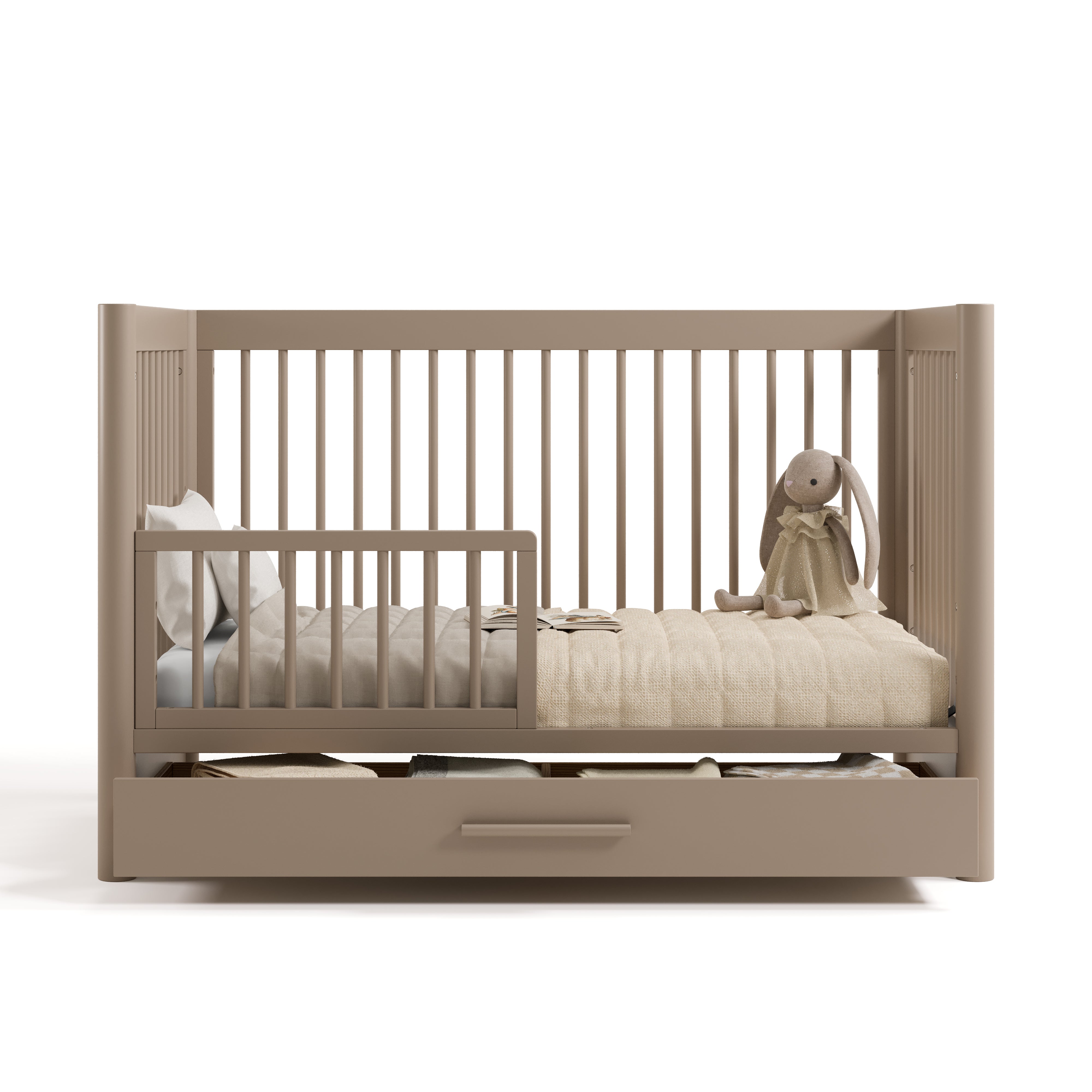 Storkcraft Malta 5-in-1 Convertible Crib with Drawer.