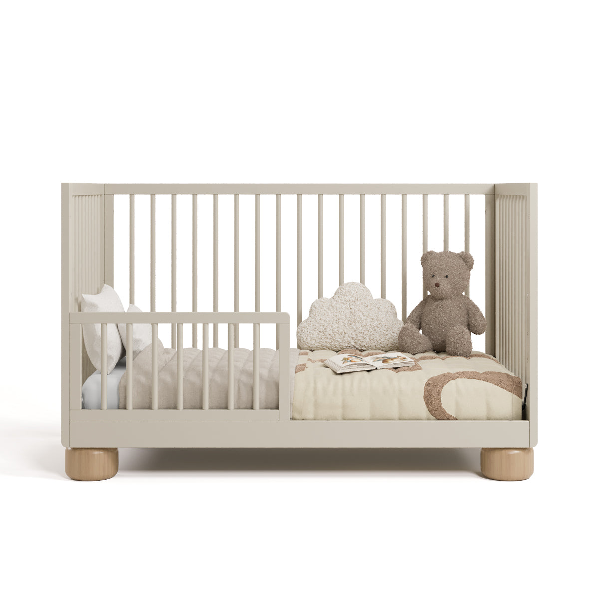 Storkcraft Sorrento 3-in-1 Convertible Crib with Bonus Toddler Guardrail.