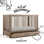 Storkcraft Malta 5-in-1 Convertible Crib with Drawer.