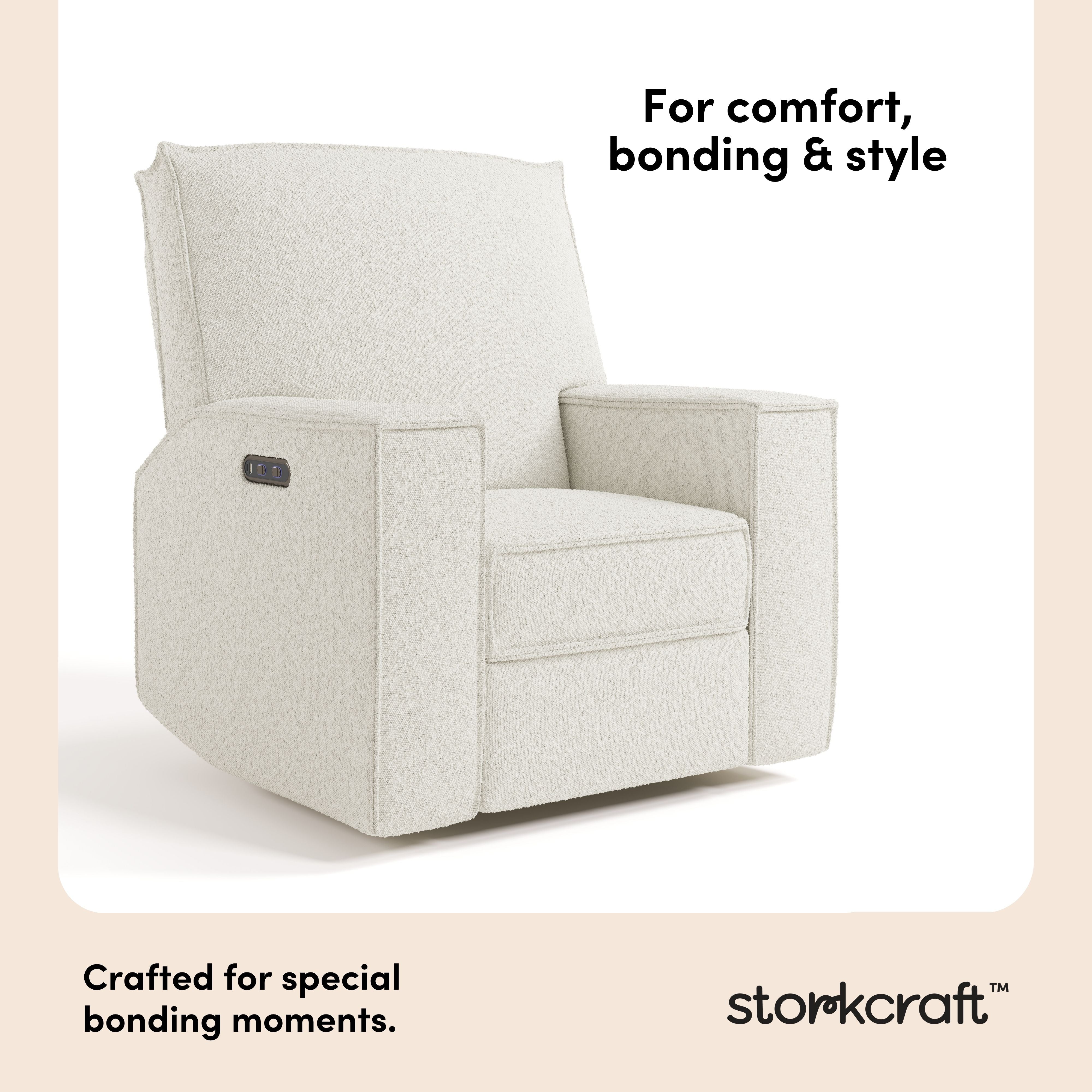 Storkcraft Texas Nursery Power Recliner Swivel Glider.