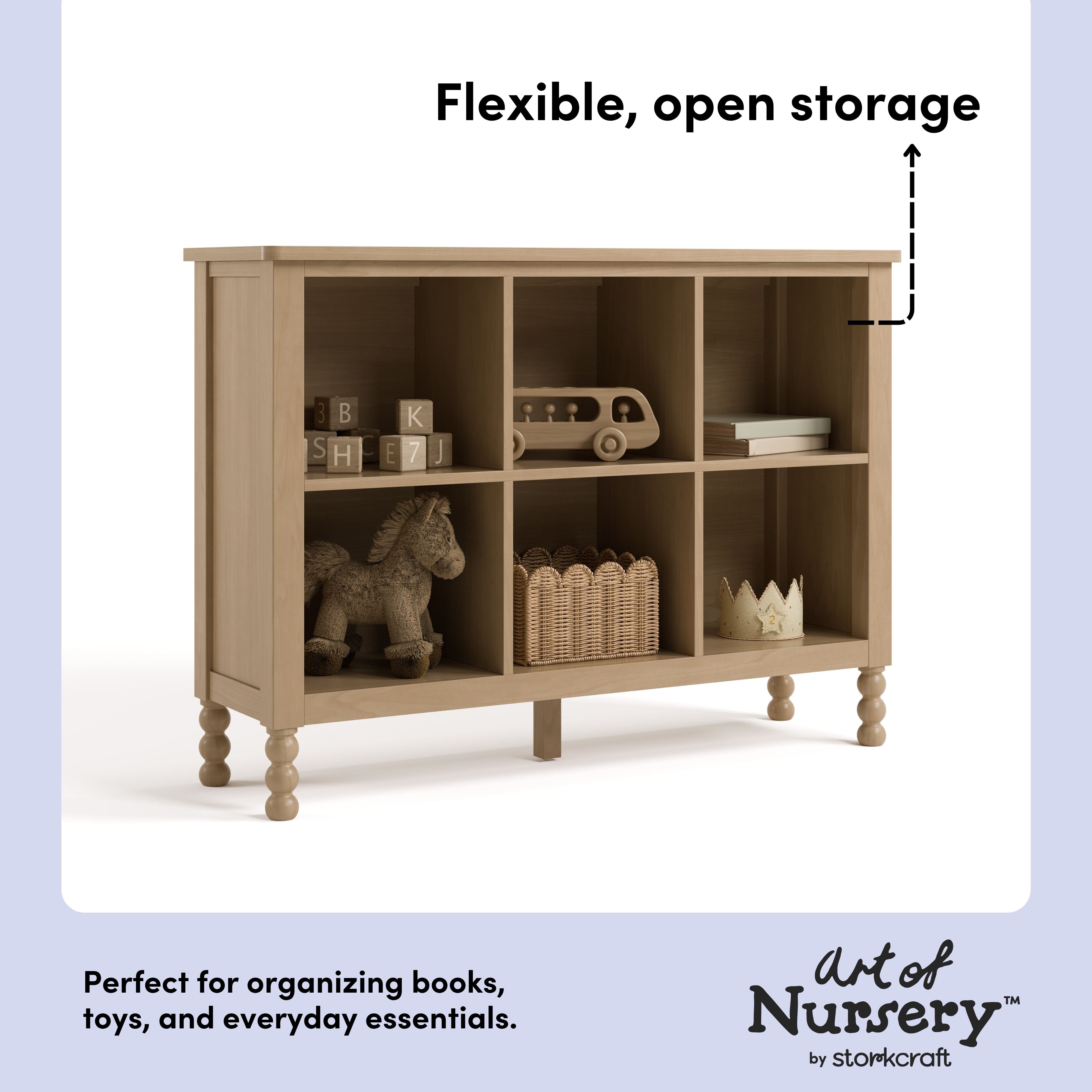 Storkcraft Rio 6 Cube Storage Organizer Bookcase.