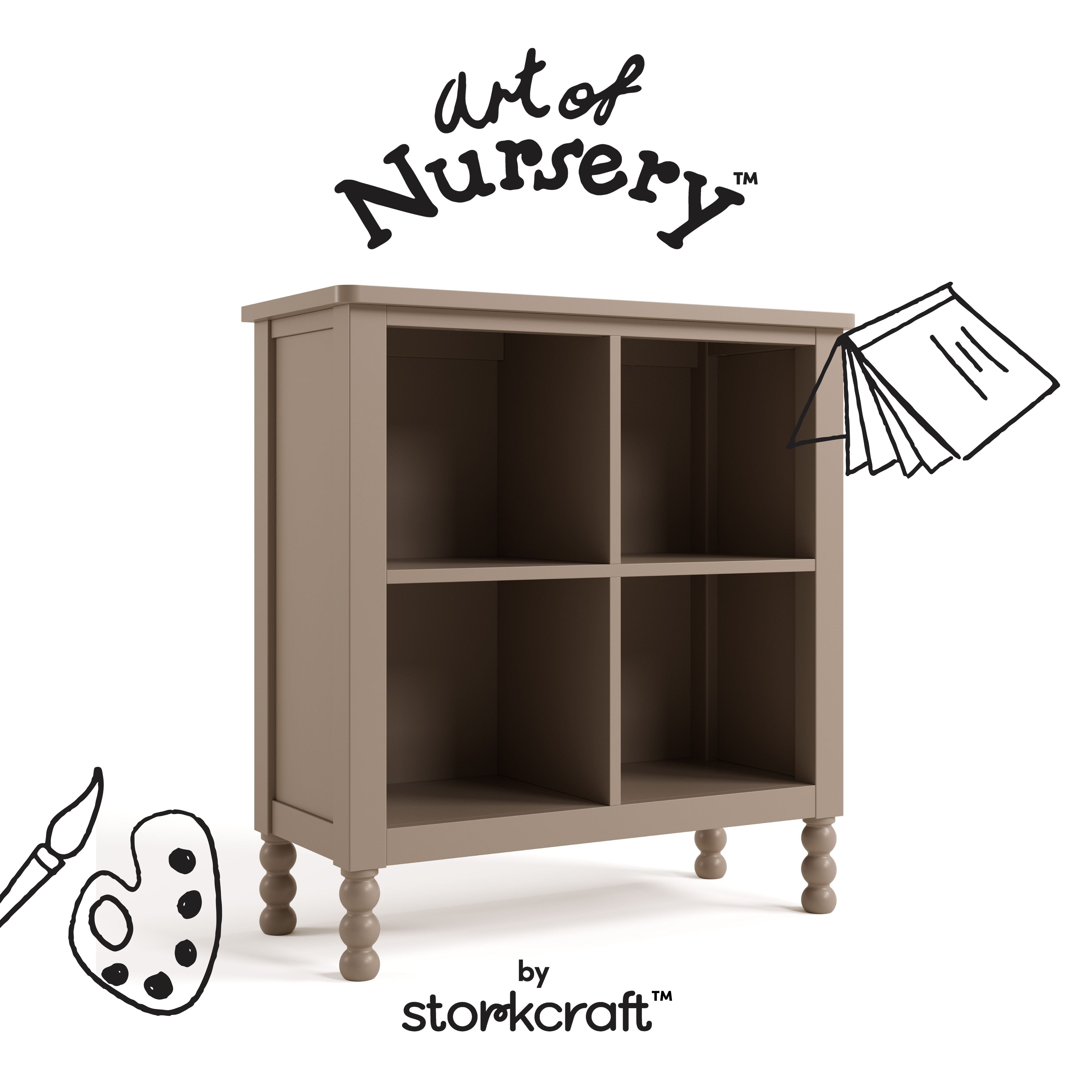 Storkcraft Rio 4 Cube Storage Organizer Bookcase.