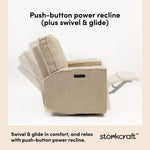 Storkcraft Texas Nursery Power Recliner Swivel Glider.