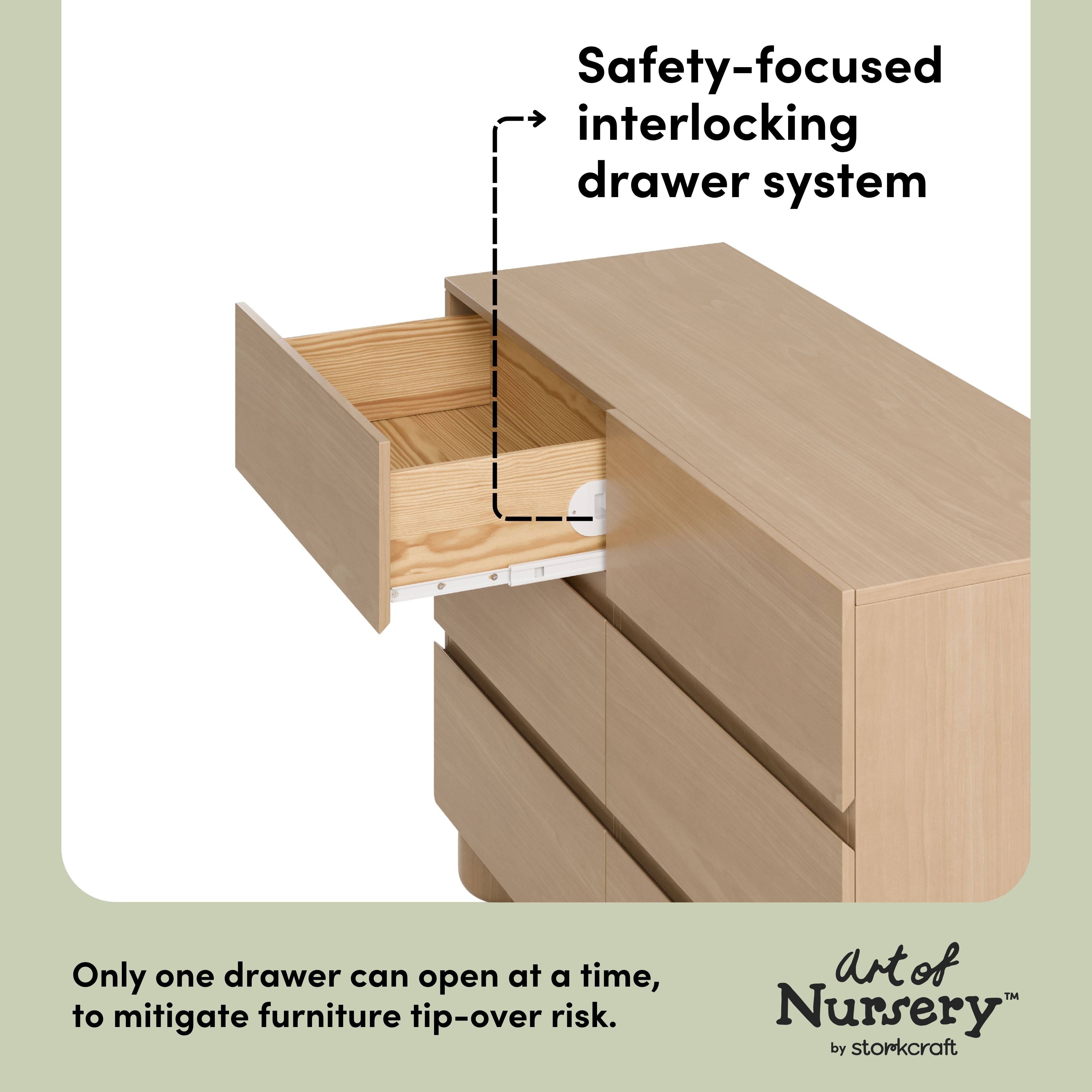 Storkcraft Sorrento 6 Drawer Dresser.