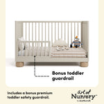 Storkcraft Sorrento 3-in-1 Convertible Crib with Bonus Toddler Guardrail.