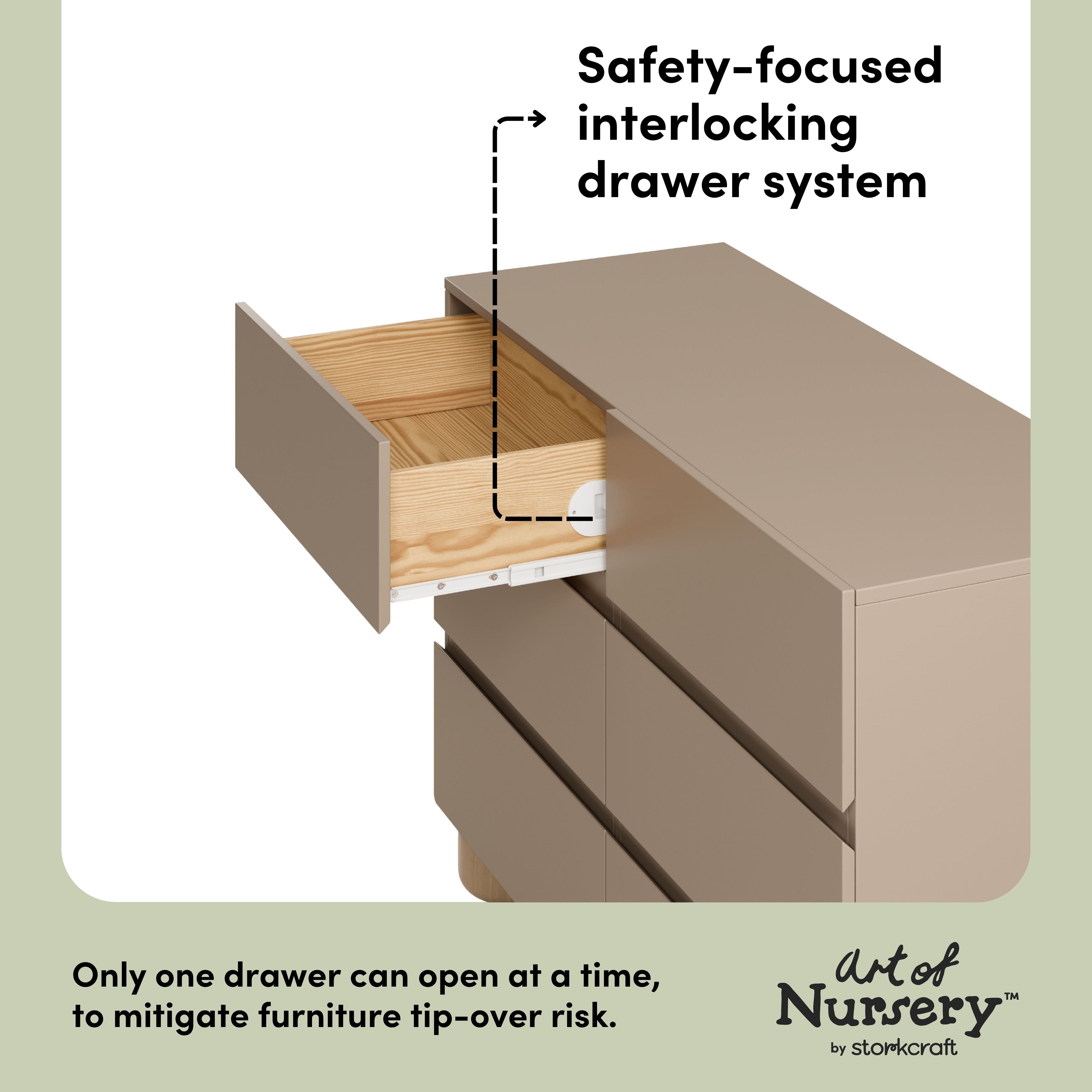 Storkcraft Sorrento 6 Drawer Dresser.