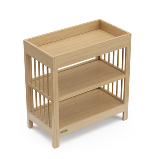 driftwood changing table with two shelves