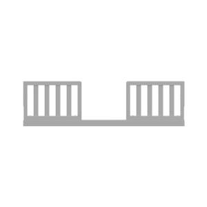 front view of pebble gray toddler safety guardrail kit with slats