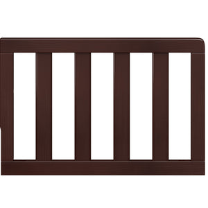 Front view of espresso toddler safety guardrail