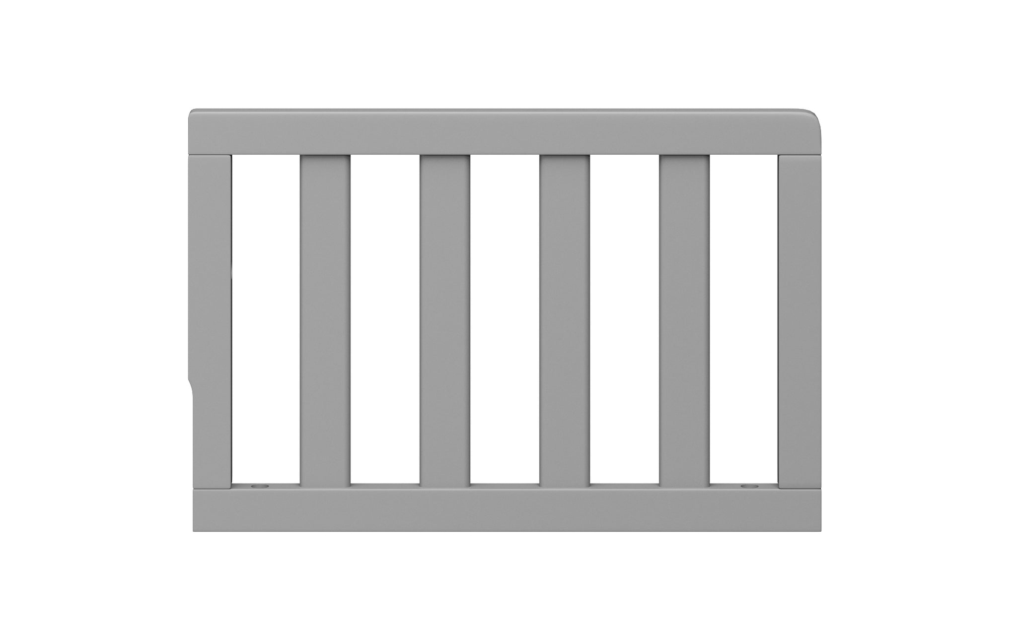 front view of pebble gray toddler safety guardrail