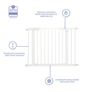 white safety gate graphic