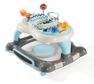 blue Activity Walker with Jumping Board and Feeding Tray