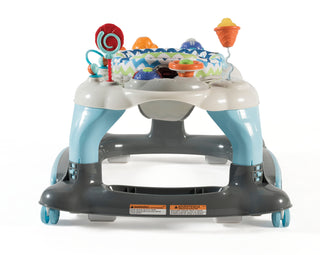 blue Activity Walker with Jumping Board and Feeding Tray