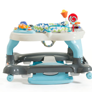 blue Activity Walker with Jumping Board and Feeding Tray
