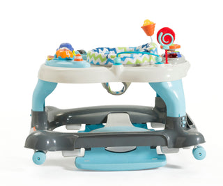 blue Activity Walker with Jumping Board and Feeding Tray