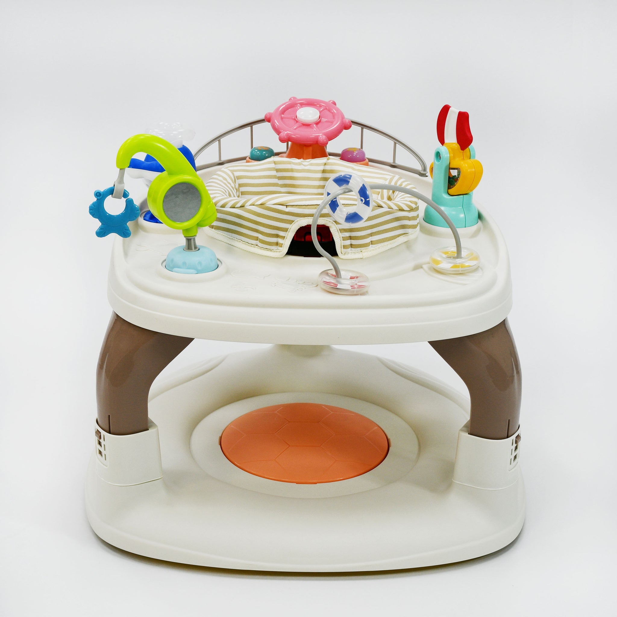 dessert sand activity center with toys in tray