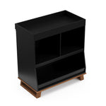 black with vintage driftwood changing table with 3 storage shelves