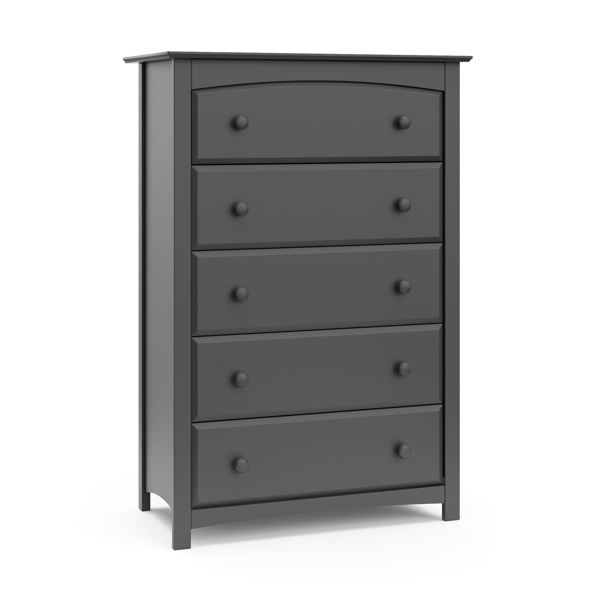 gray 5 drawer chest angled