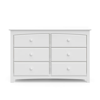 Front view of white 6 drawer dresser