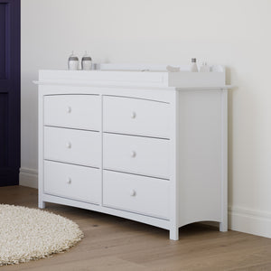 White 6 drawer dresser in nursery